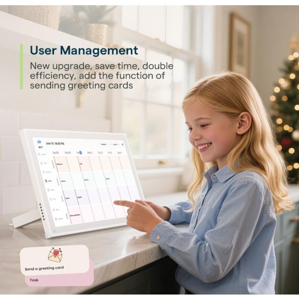 10.1” Smart WiFi Digital Family Calendar Chore Chart Touchscreen New - Picture 8 of 9
